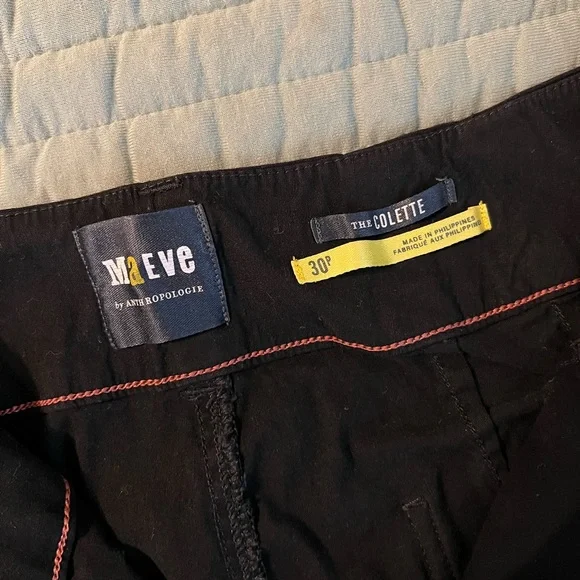 Anthropologie Maeve Colette Cropped Black Pants - Picture 4 of 8